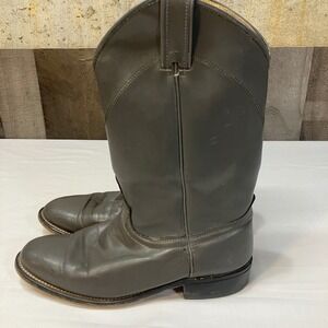 Laredo Womens Grey Leather Western Cowboy Boots Round Toe USA Made 6952 Size 7 M